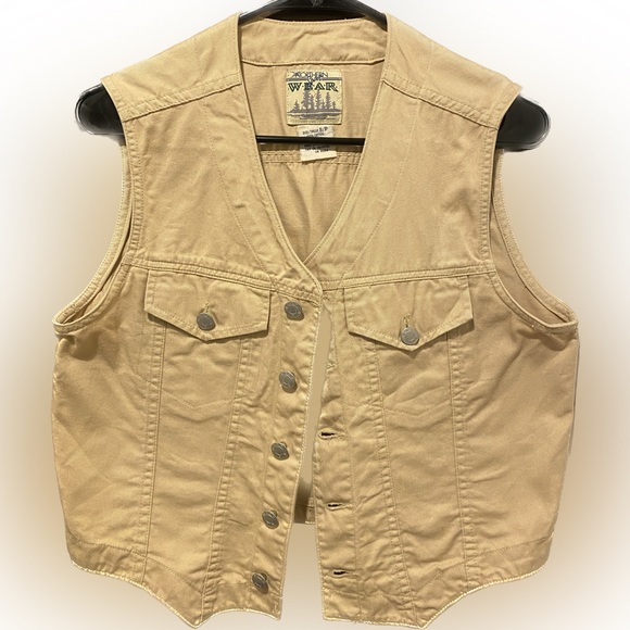 Vintage Northern Spirit Wear Tan Khaki Cotton Vest - Picture 2 of 6
